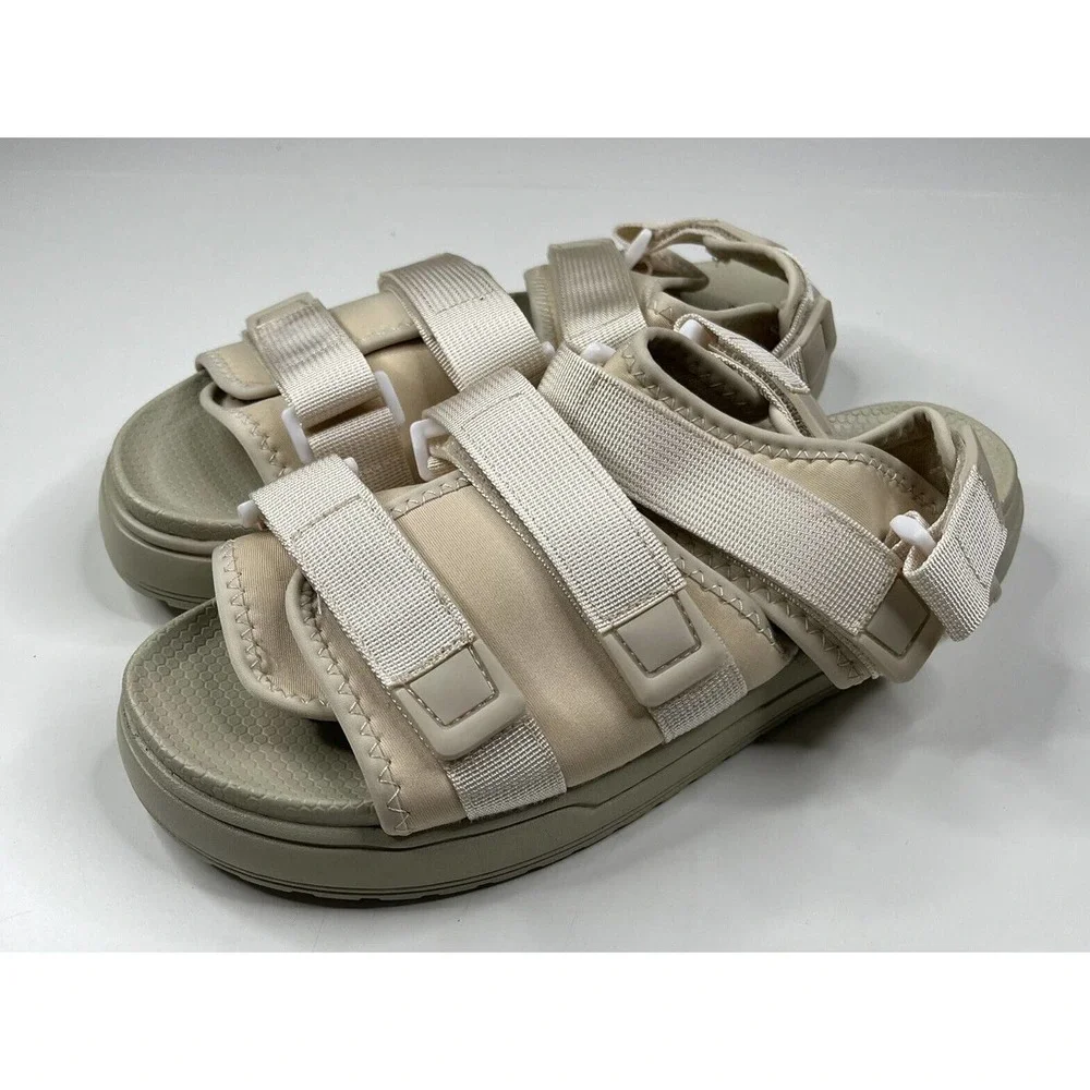 NEW Asos Factor Strappy Sandals Size 9 Women’s Cream - Picture 1 of 6